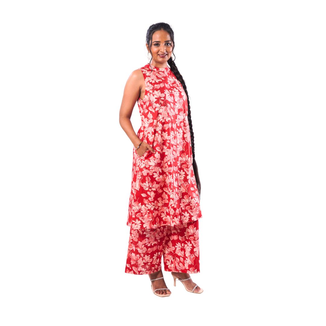 Printed Co-ord Set - RED