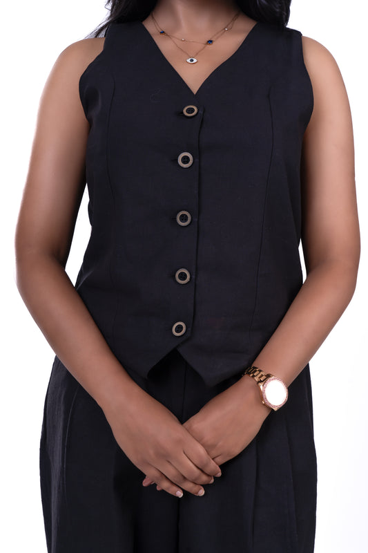 Waistcoat & Trouser Set - Black
