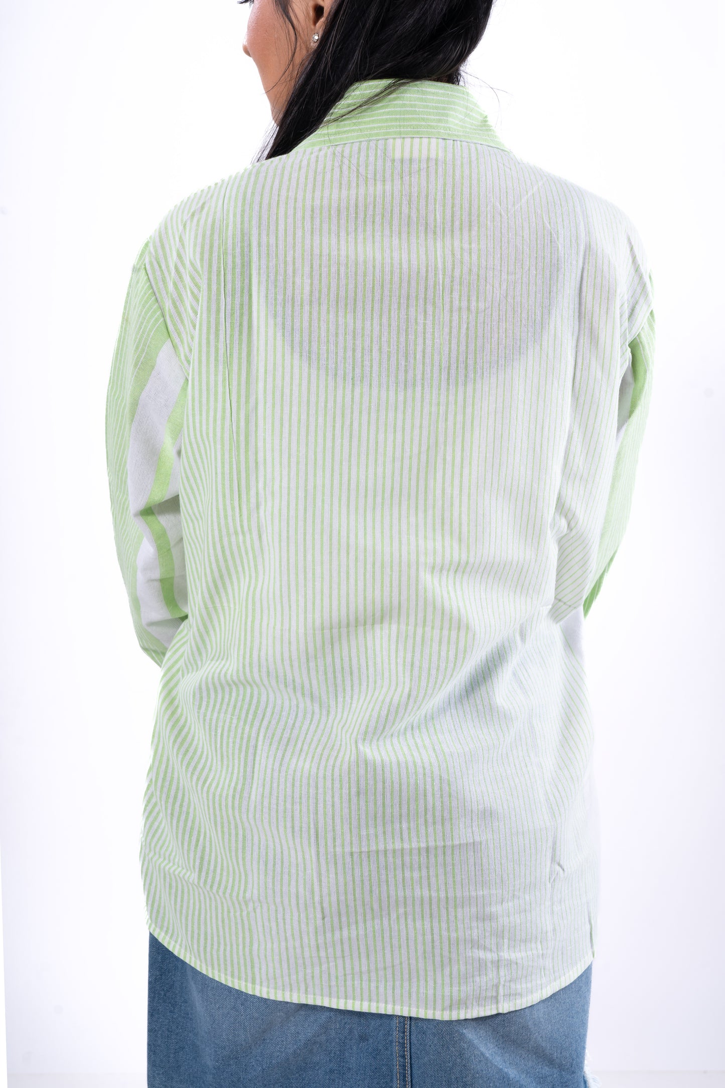 Oversized Shirts - Ivory White & Mint Green