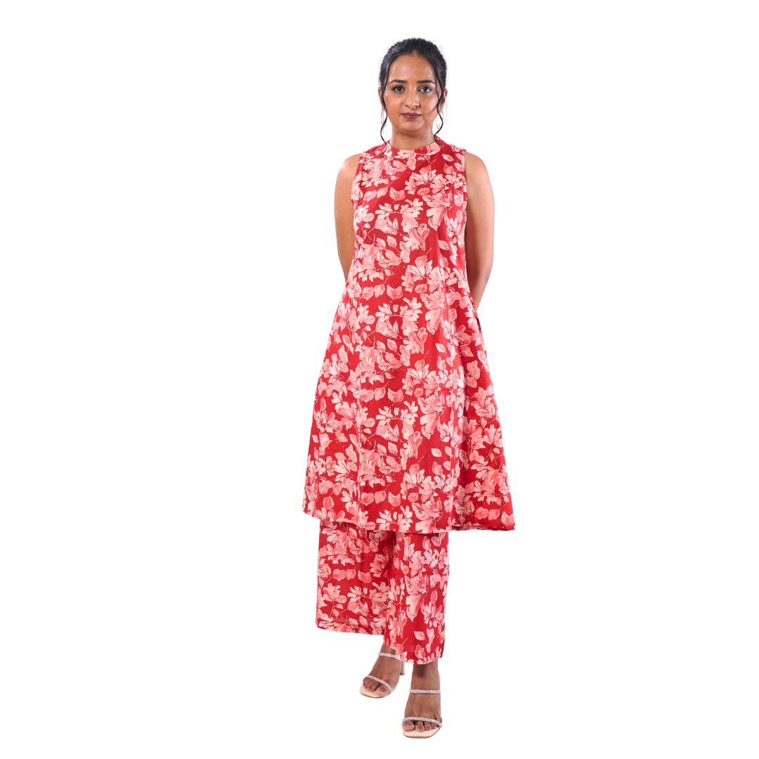 Printed Co-ord Set - RED