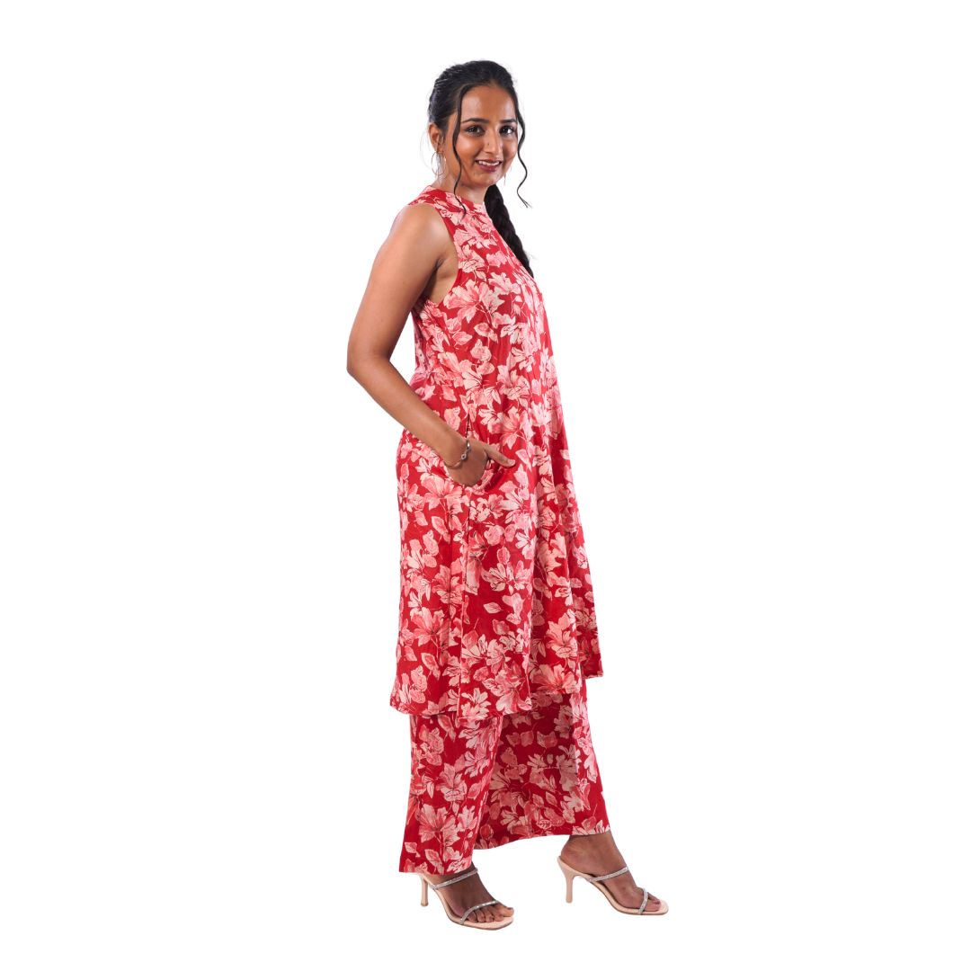 Printed Co-ord Set - RED