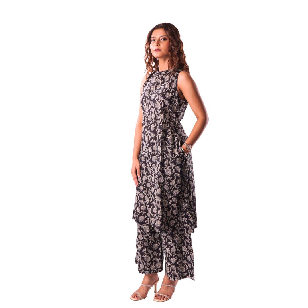 Printed Co-ord Set - BLACK