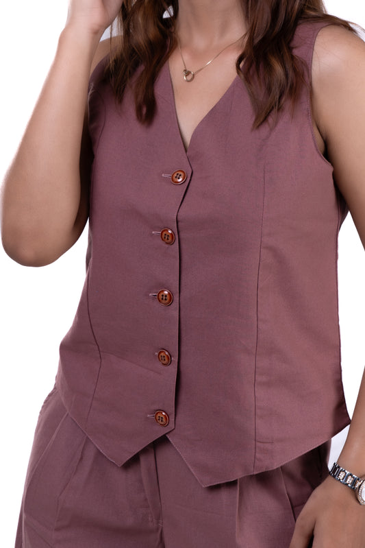 Waist Coat - Turkish Rose