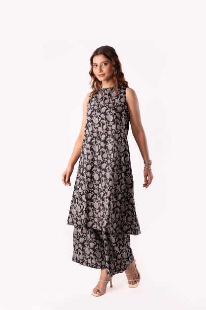 Printed Co-ord Set - BLACK