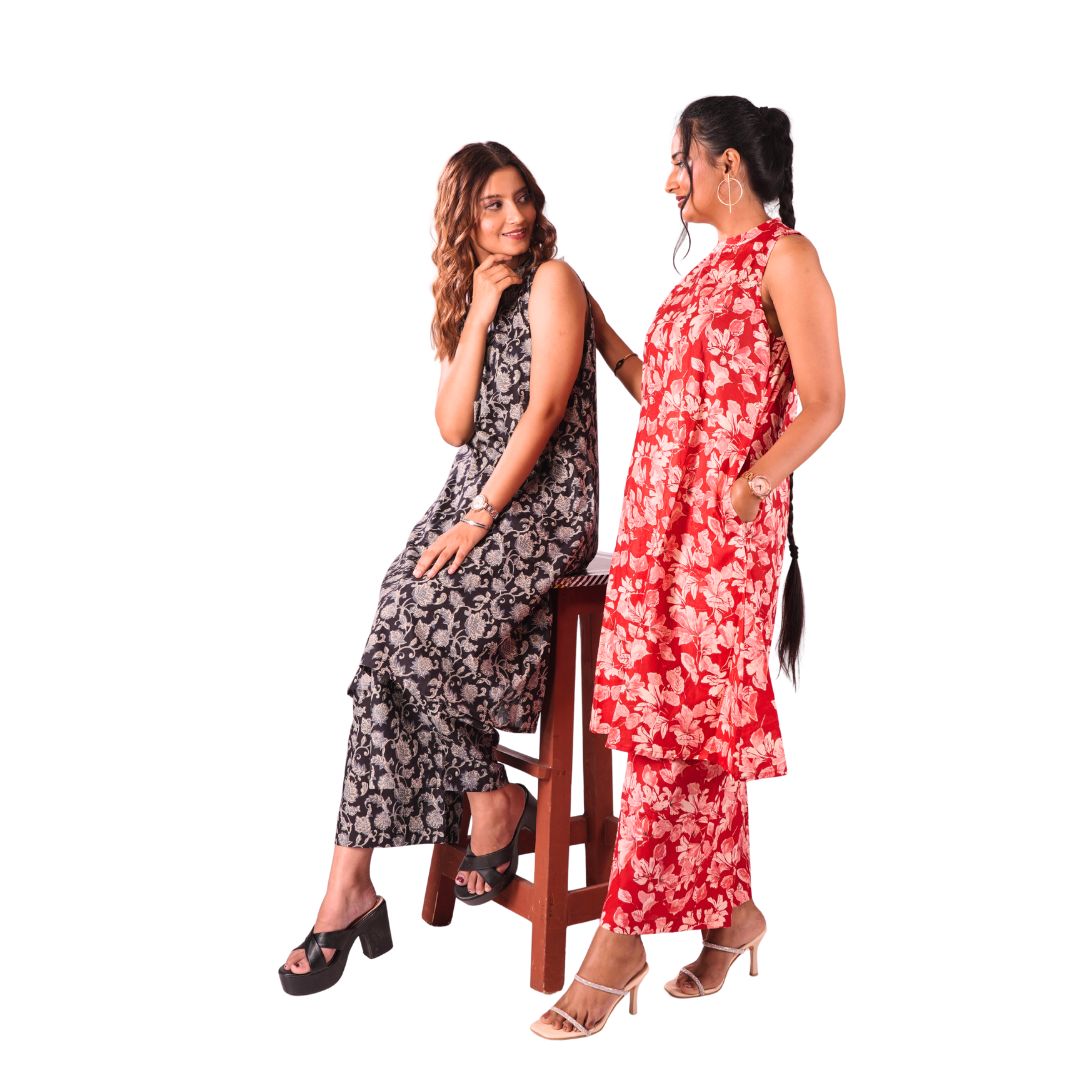 Printed Co-ord Set - RED