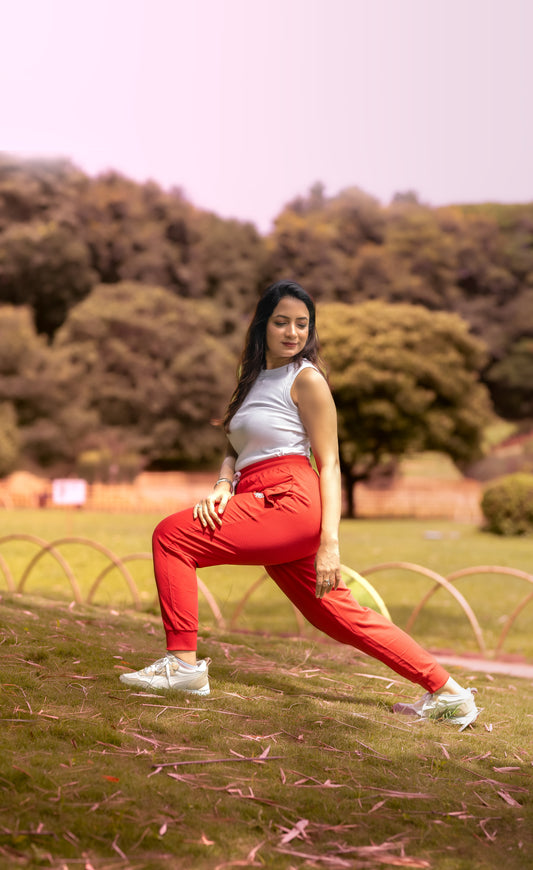 Women Joggers - CARDINAL RED